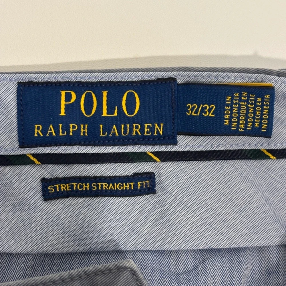 Polo Ralph Lauren Straight Fit Chino Pants Mens 32x29 Gray Stretch Cotton Blend